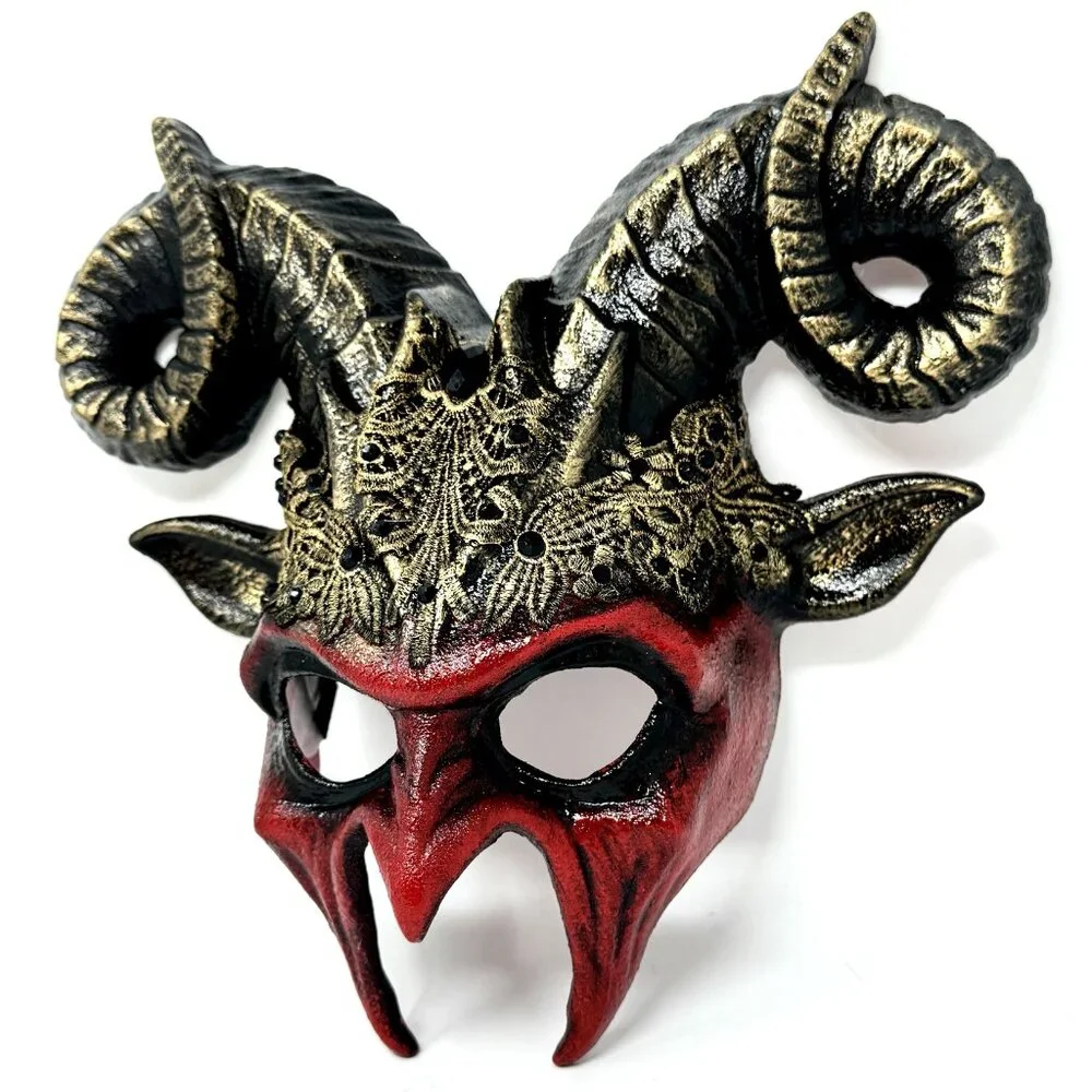 Krampus Ram Goat Demon with Horns Devil Halloween Masquerade Masks Party